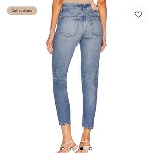 Moussy Evans Tapered mid rise jeans denim light med wash 27